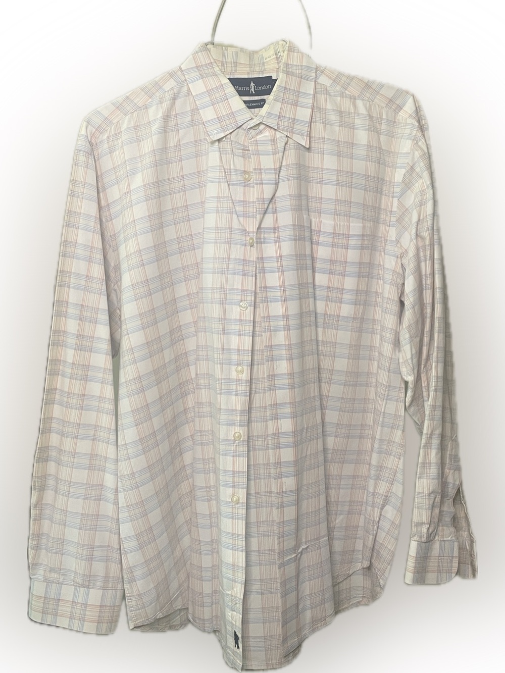 Classic Men's Plaid Dress Shirt in Light Pastel